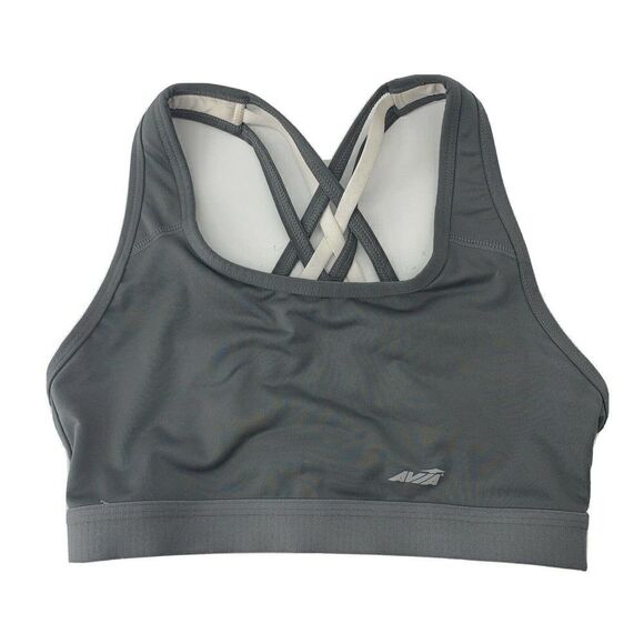 AVIA Gray Strappy Cross Back Sports Bra Small - Picture 1 of 5